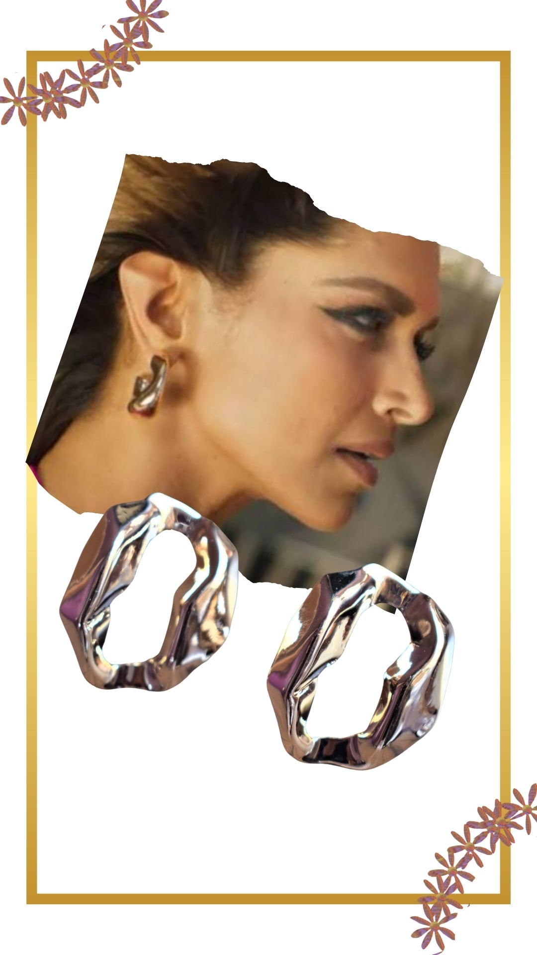 Hammered Chain Stud Earring