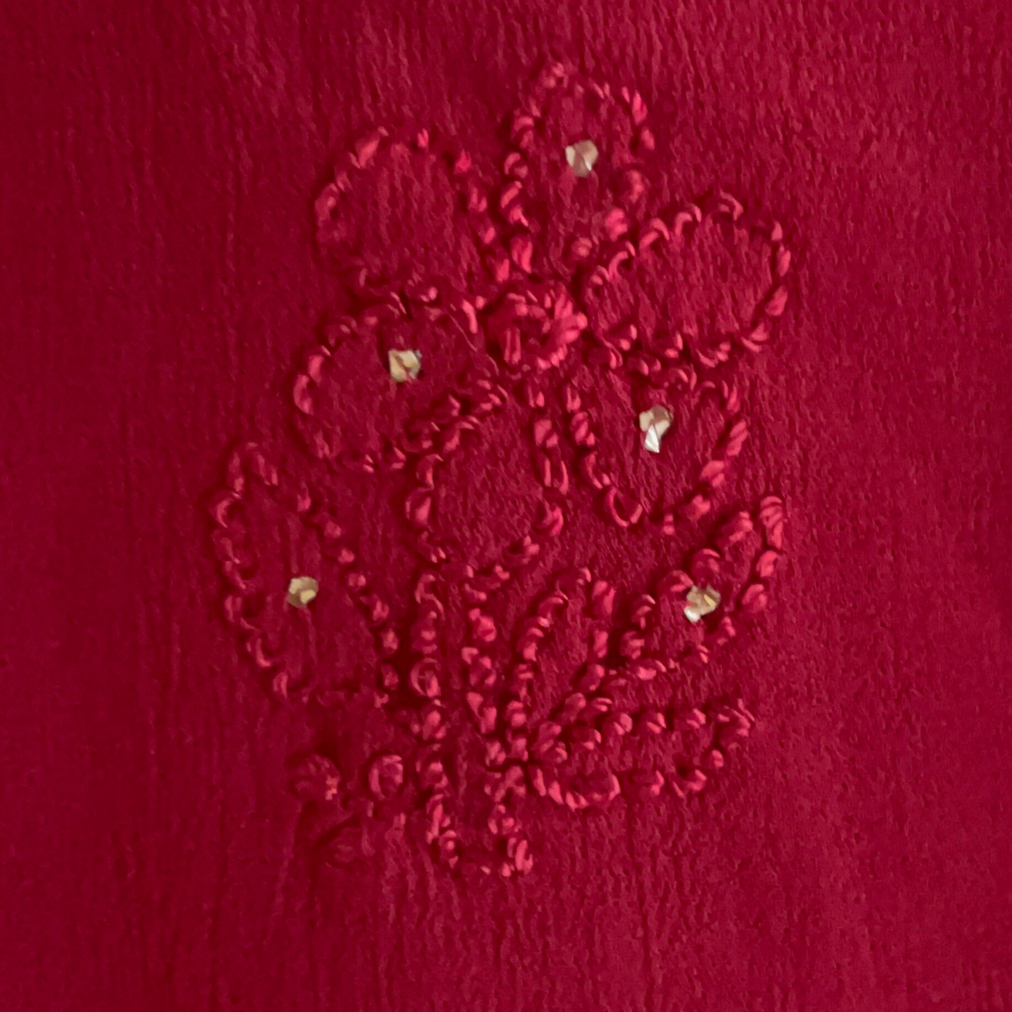 Mukaish Work Maroon Georgette Short Chikan Kurti