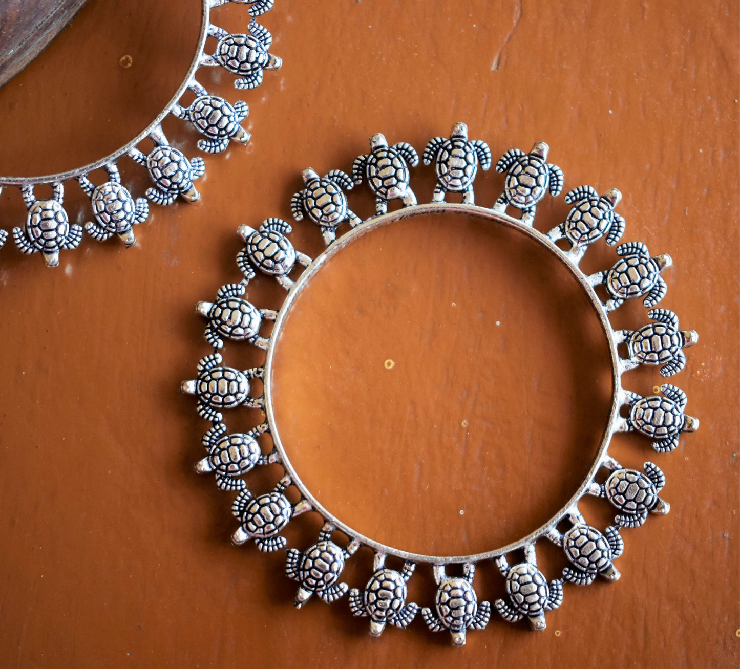 German Silver Tortoise Bangles (Pair)