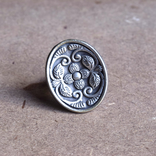 Flora Garden German Silver Finger Ring