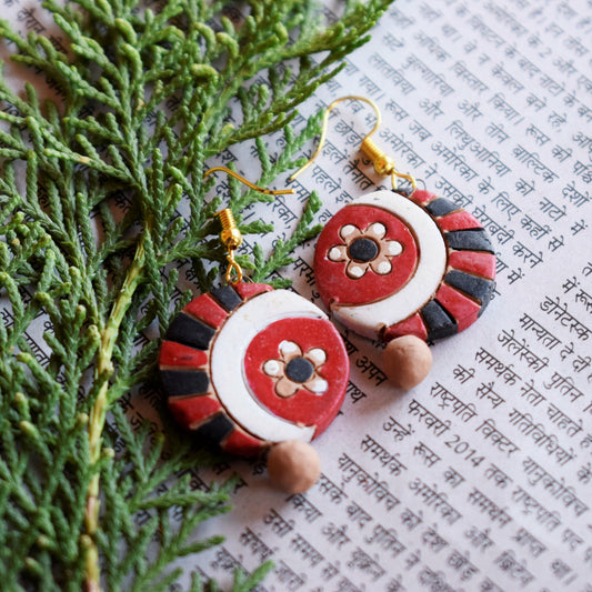 Floral Eye Terracotta Danglers