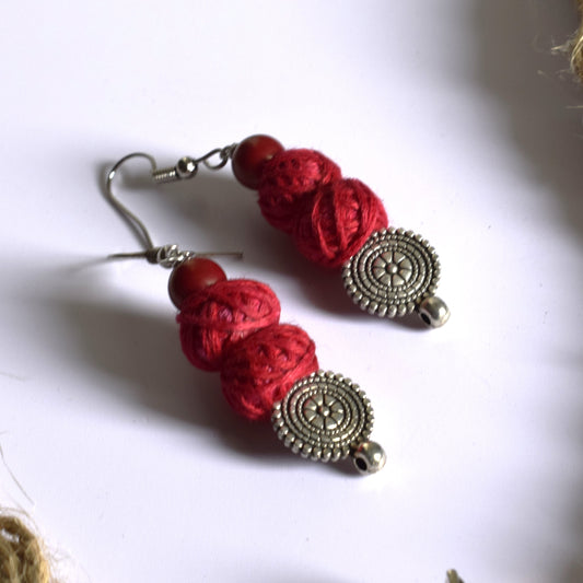Mahishasur Mardini Jute Fabric Necklace Set