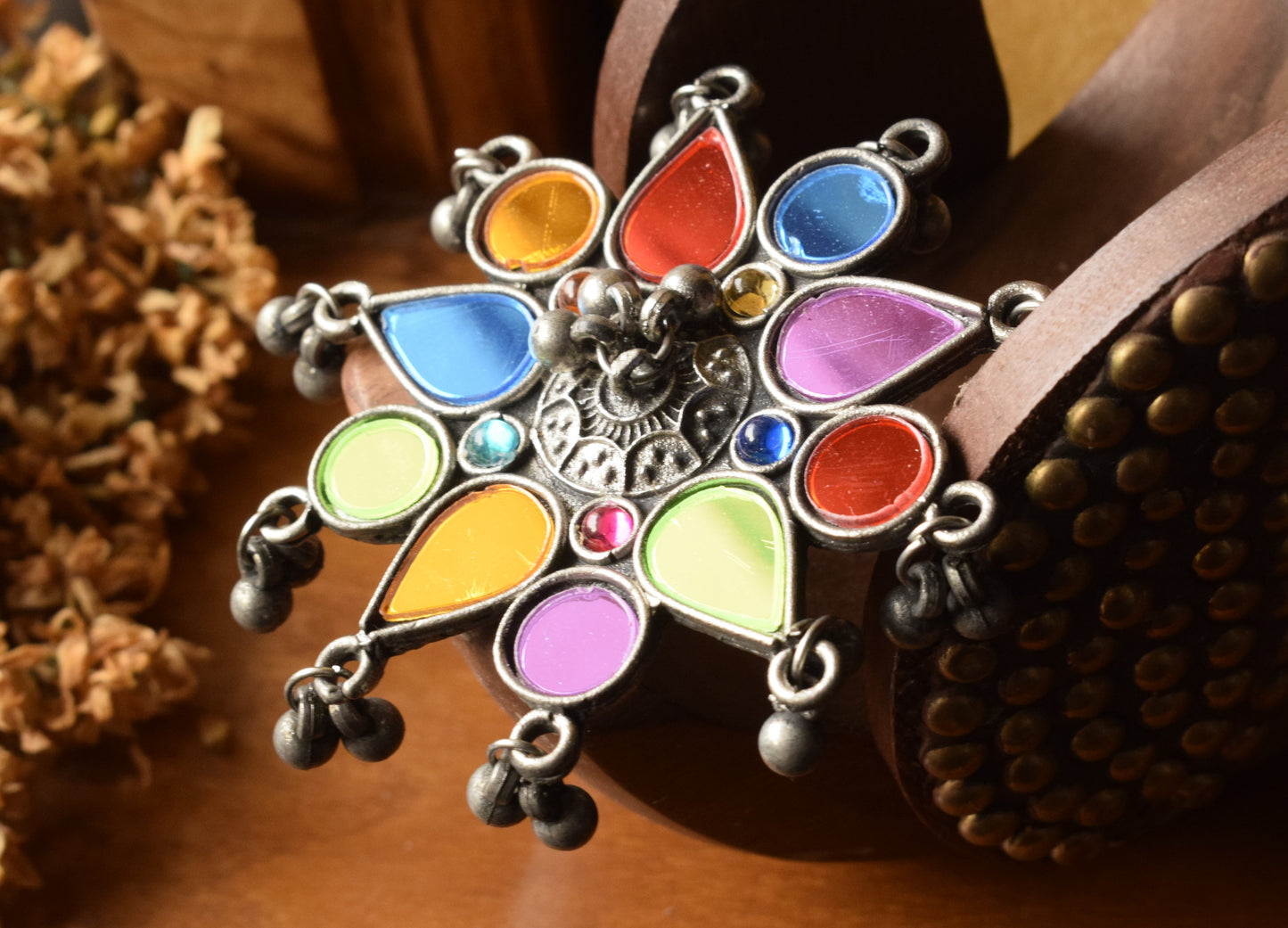 German Silver Flower Afghani Jumbo Ring