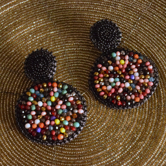 Multicolored Handcrafted Bead Stud Earrings
