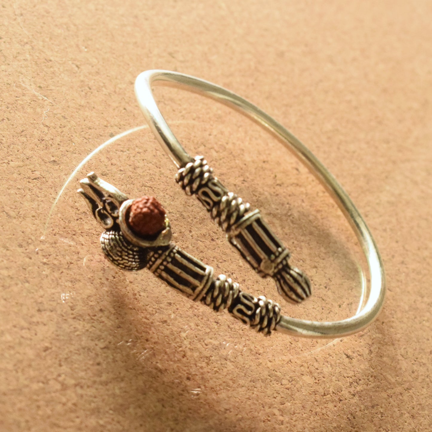 German Silver Trishul Damru Rudraksh Kada / Bracelet