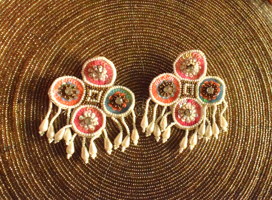 Pastel Heaven Pearl & Bead Handcrafted Stud Earrings