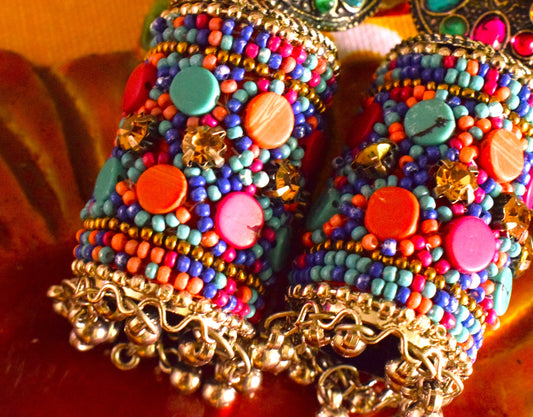 Multicolored Bead Jhumka