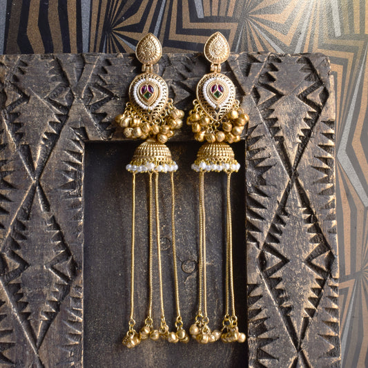 Mahika Gold Plated Kashmiri Latkan Jhumka