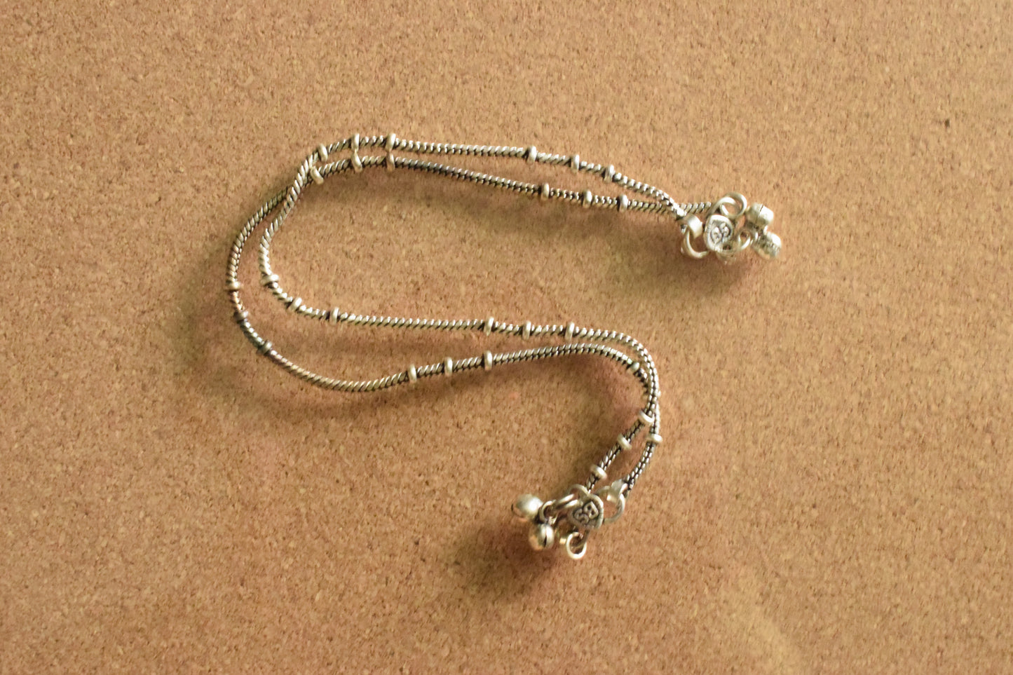 German Silver Dotted Anklet