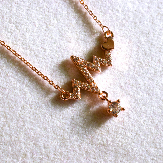 Heartbeat Crystal Dainty Pendant Necklace