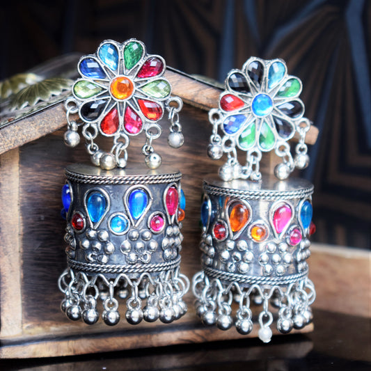 Floral Fiesta Afghani Jhumka
