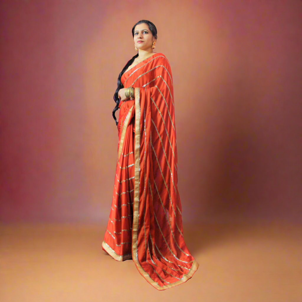Heavy Zarkan Work Handcrafted Saree