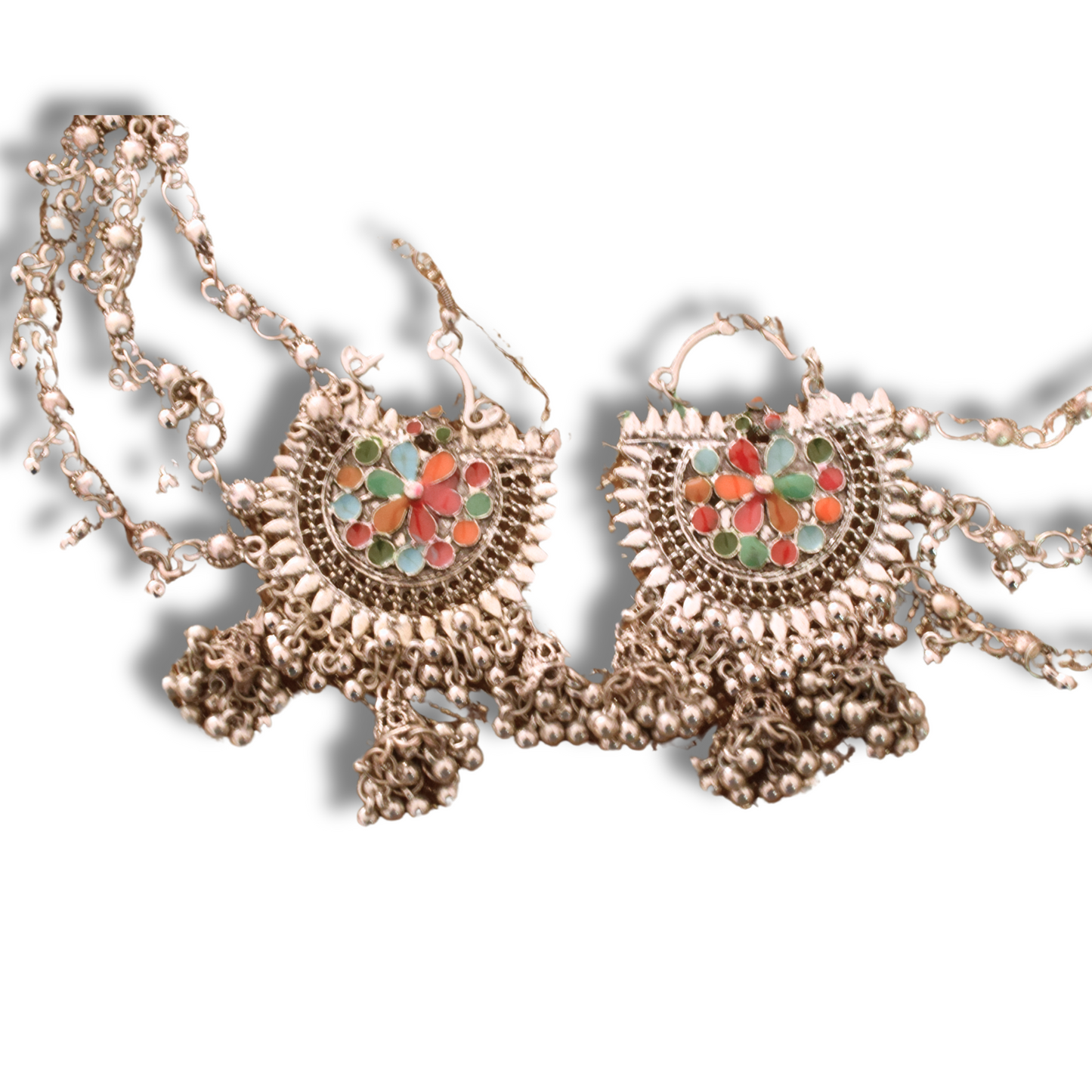 German Silver Afghani Chandbali in Bahubali Design
