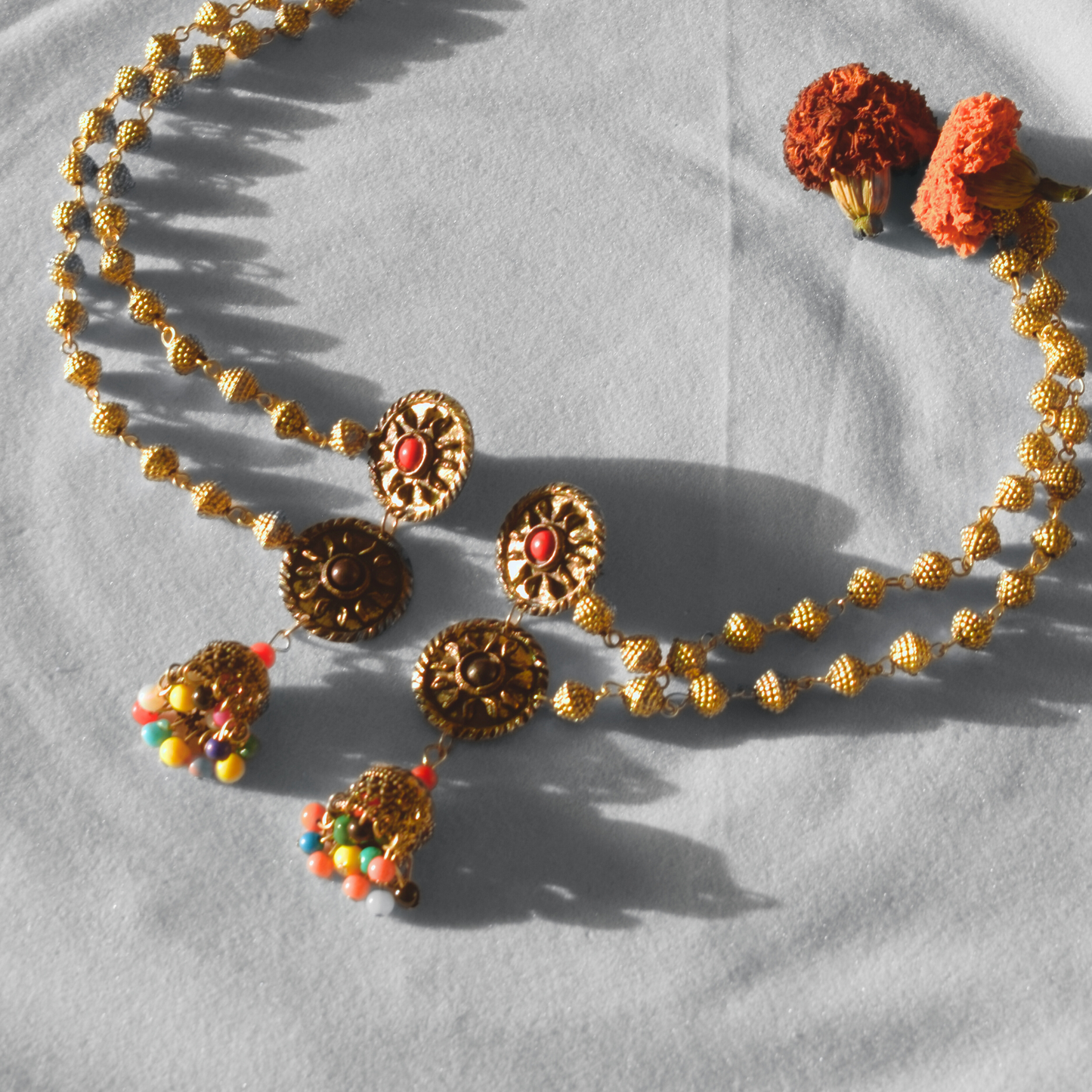 German Silver Layered Chakra Chudamani Jhumka