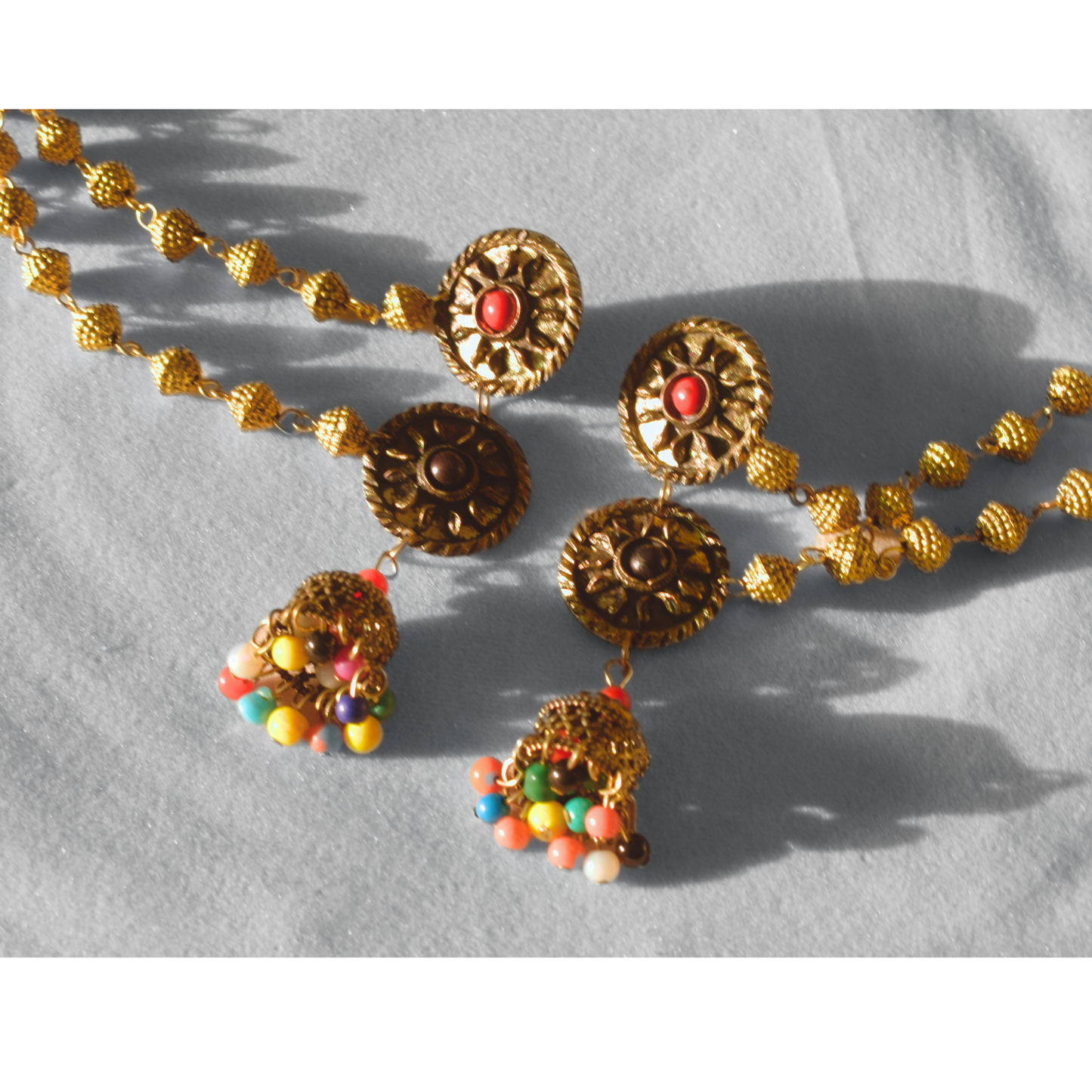 German Silver Layered Chakra Chudamani Jhumka