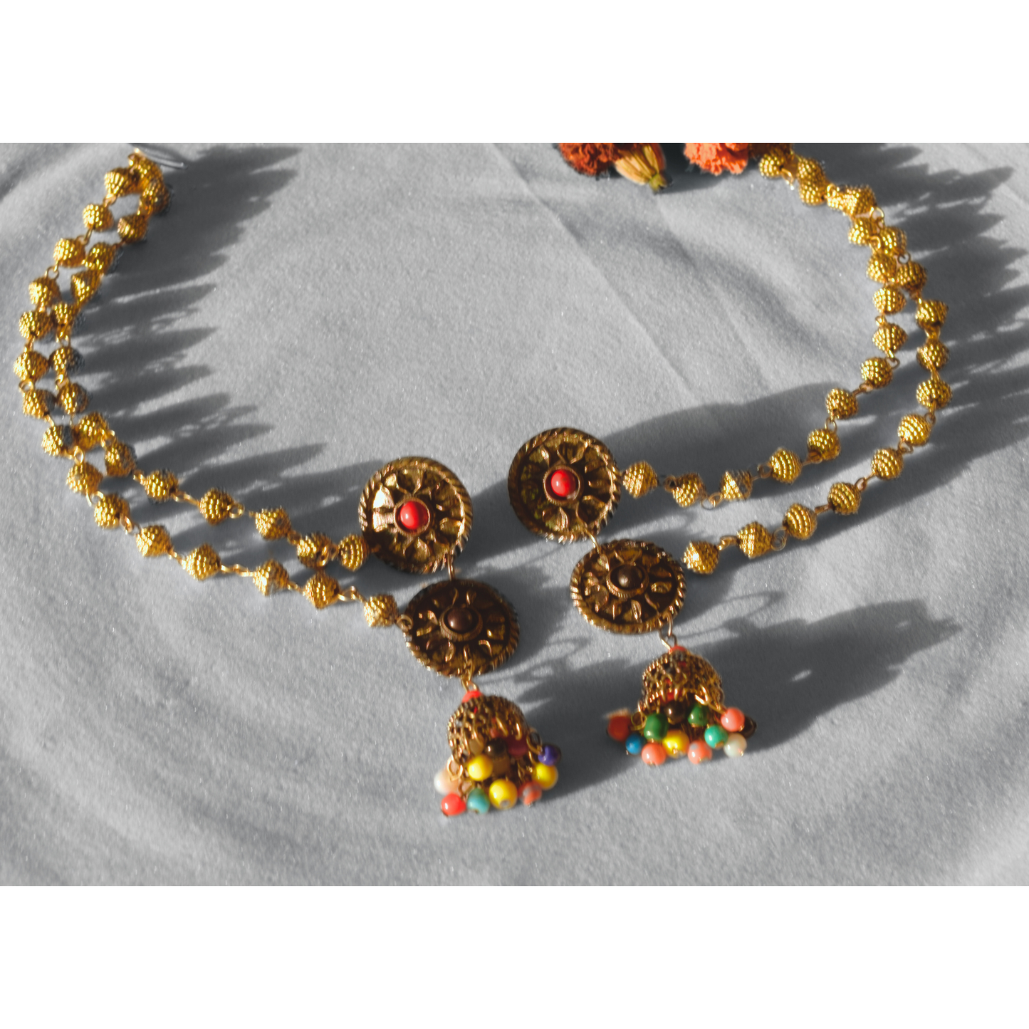 German Silver Layered Chakra Chudamani Jhumka