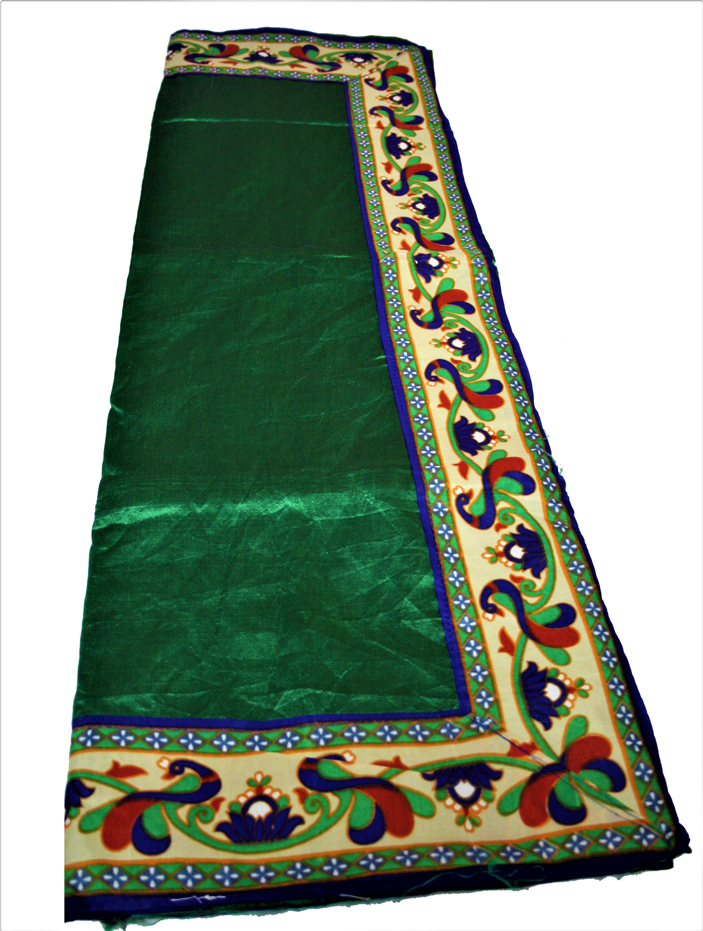 Cotton Silk Saree with Peacock Print Border and Blouse - GlitterGleam