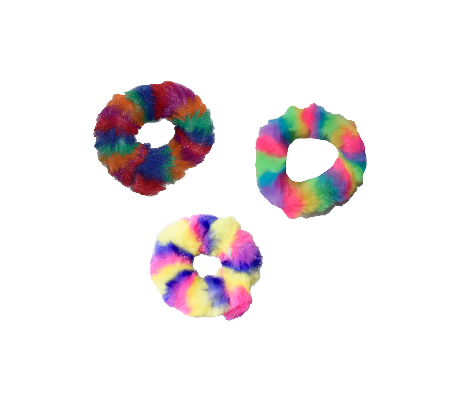 Neon Faux Fur Scrunchies (3 in 1 Pack)