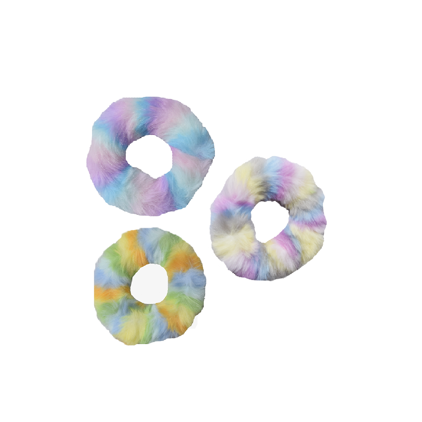 Pastel Faux Fur Scrunchies (3 in 1 Pack)