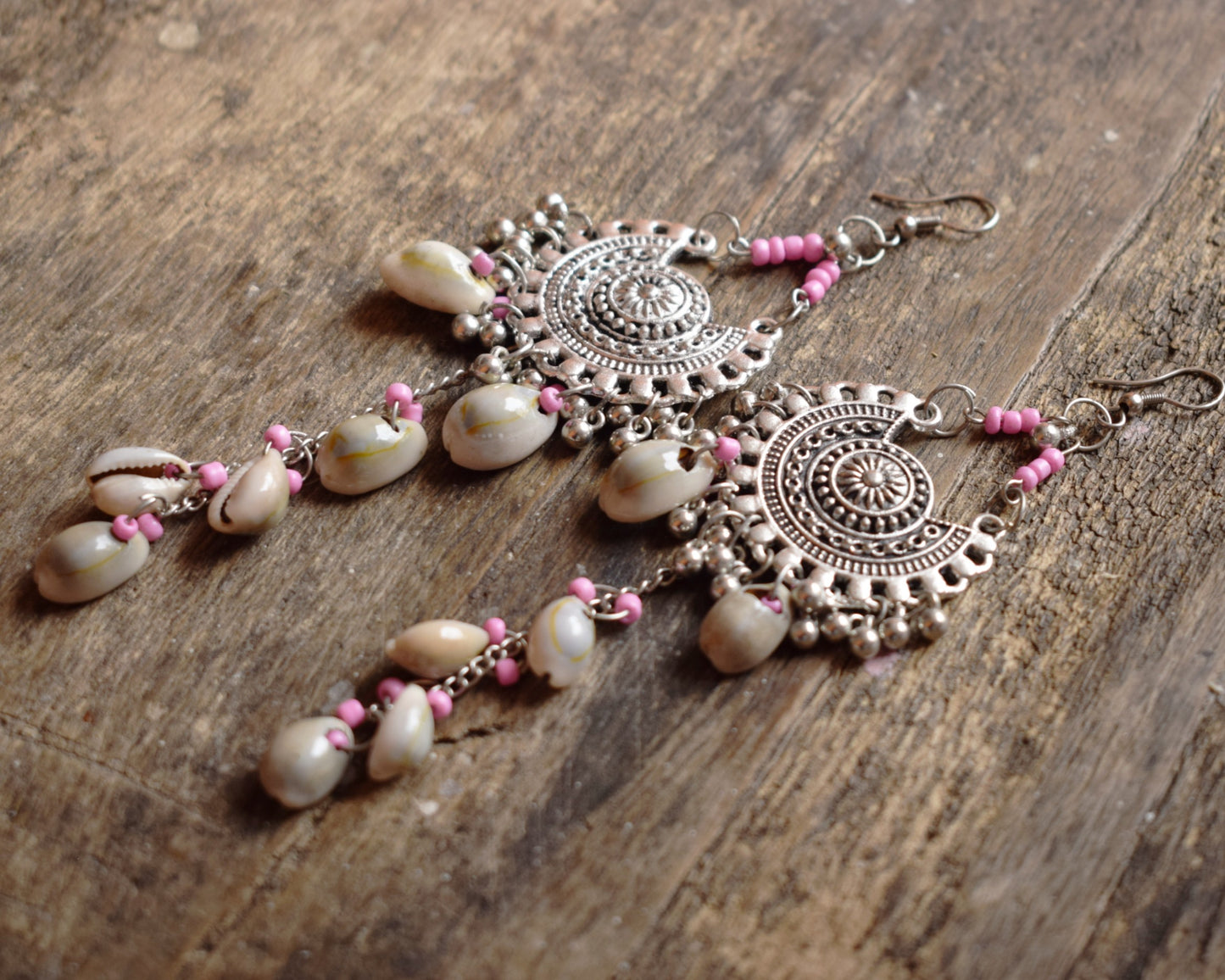 Seashell Chandbali Chandelier Earrings - GlitterGleam