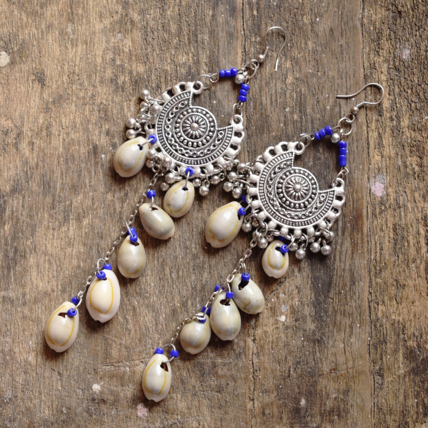 Seashell Chandbali Chandelier Earrings - GlitterGleam