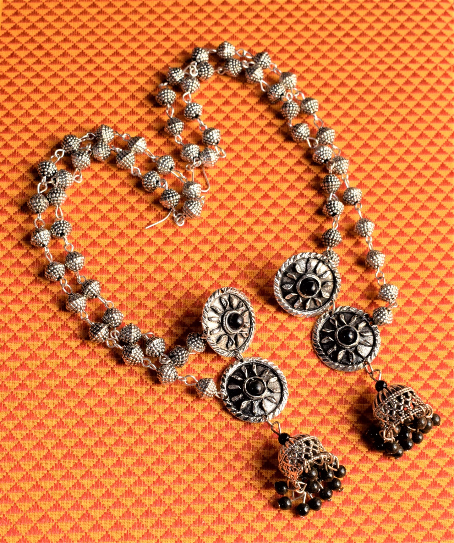German Silver Layered Chakra Chudamani Jhumka