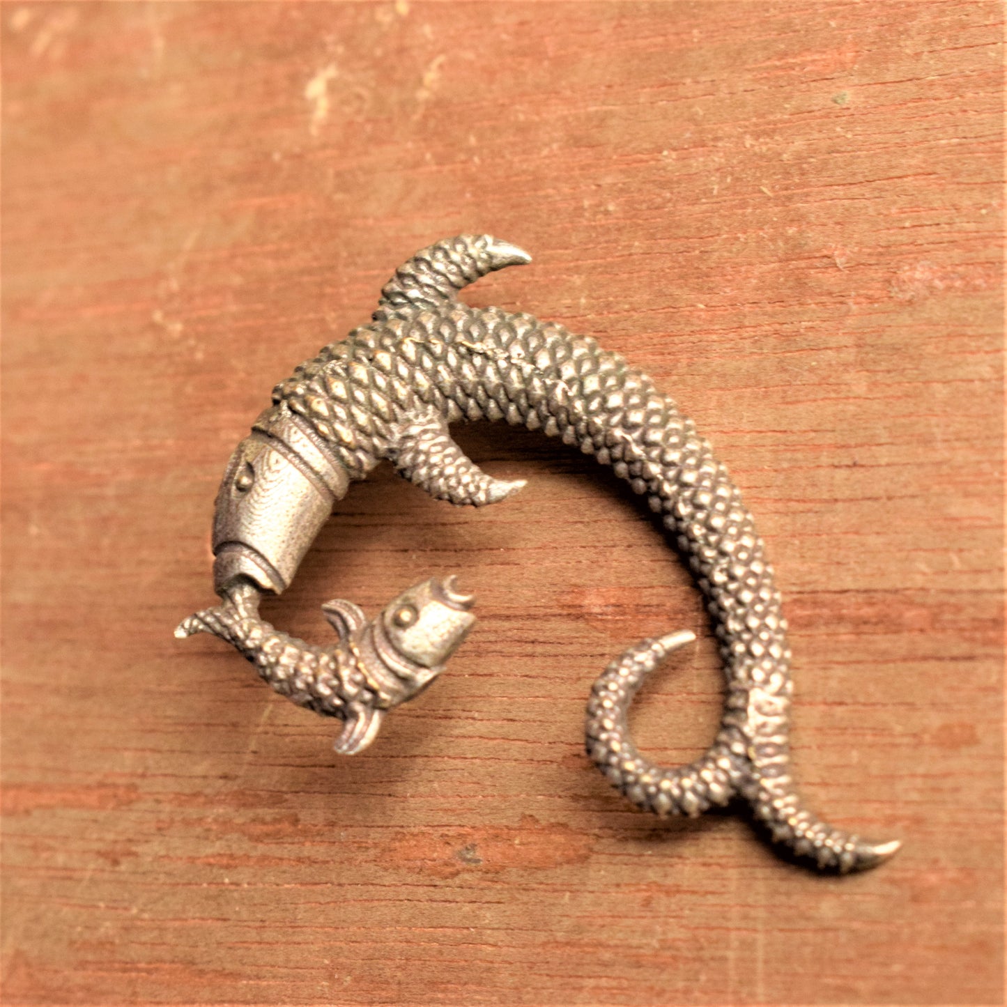 Fish Twin Curved German Silver Stud Earrings