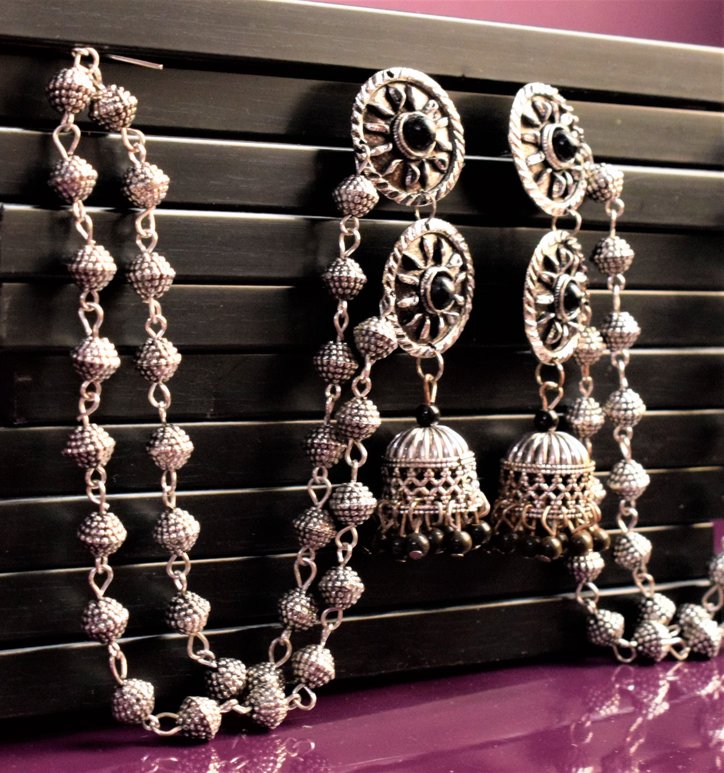 German Silver Layered Chakra Chudamani Jhumka