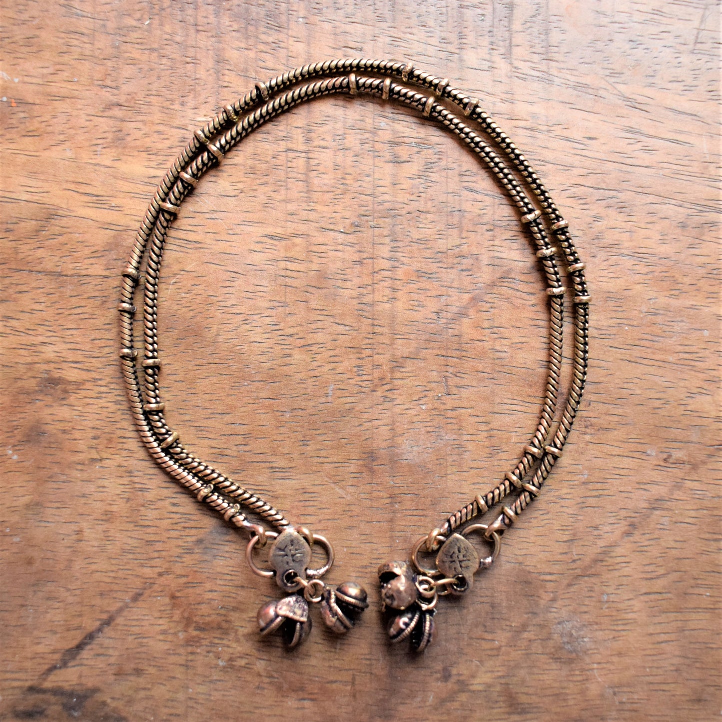Golden Oxidised Tribal Dot Anklet - GlitterGleam
