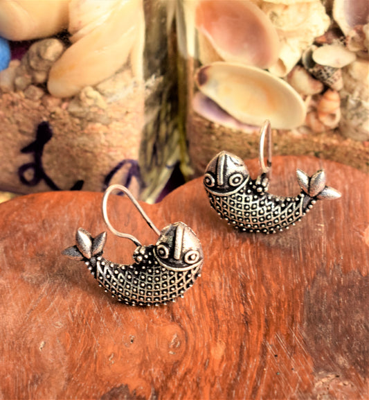 Silver Oxidised Fish Danglers