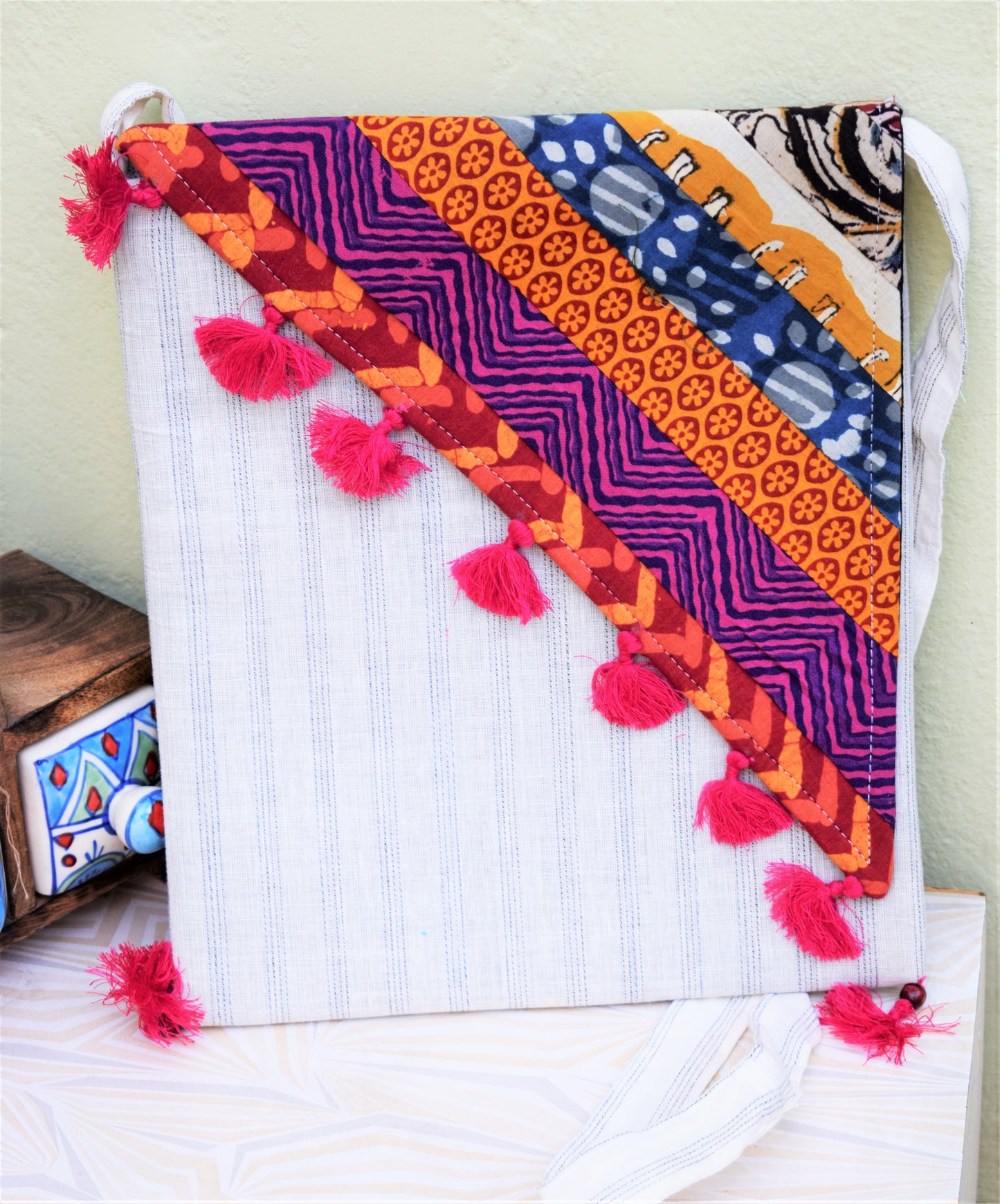 Handmade White Banjara Sling Bag