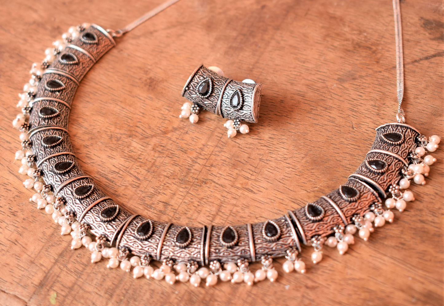 Designer Gemstone Block Choker Necklace