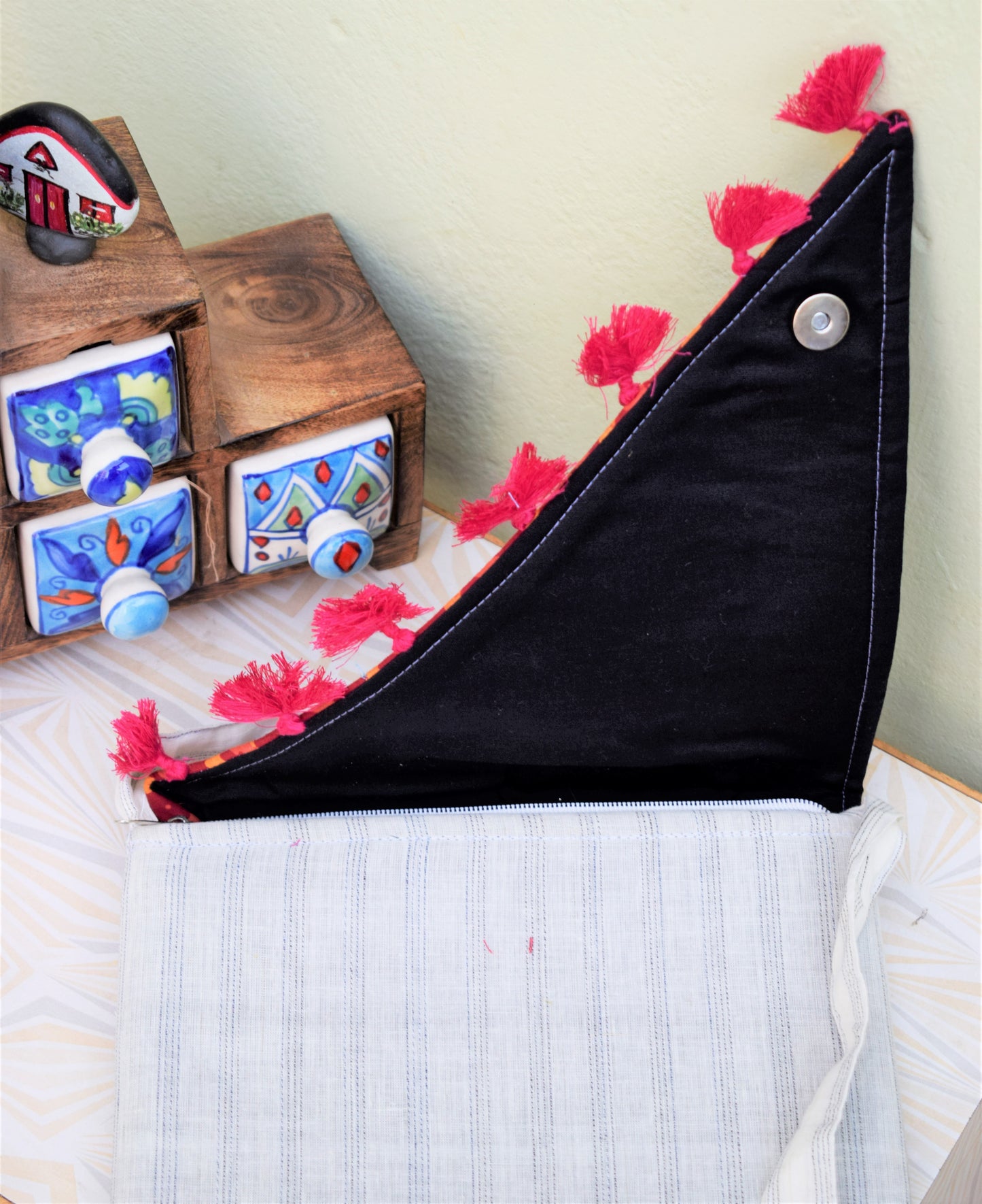 Handmade White Banjara Sling Bag