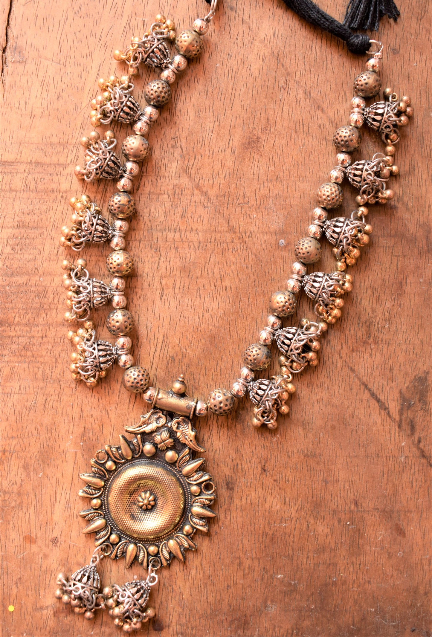 Chakra Bead Jhumka Necklace Earring Set