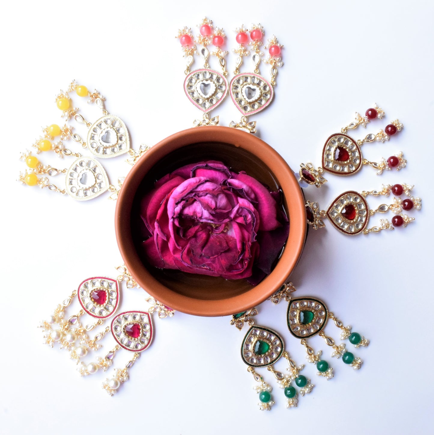 Gold Plated Dew Drop Lotus Earrings with Pearls