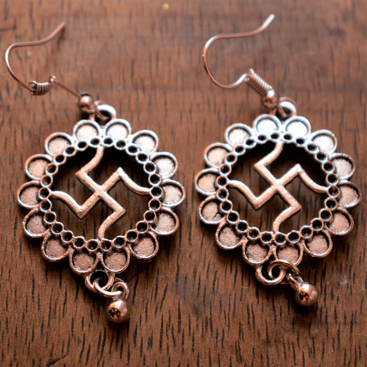 Swastik Long Chain Pendant Necklace Set