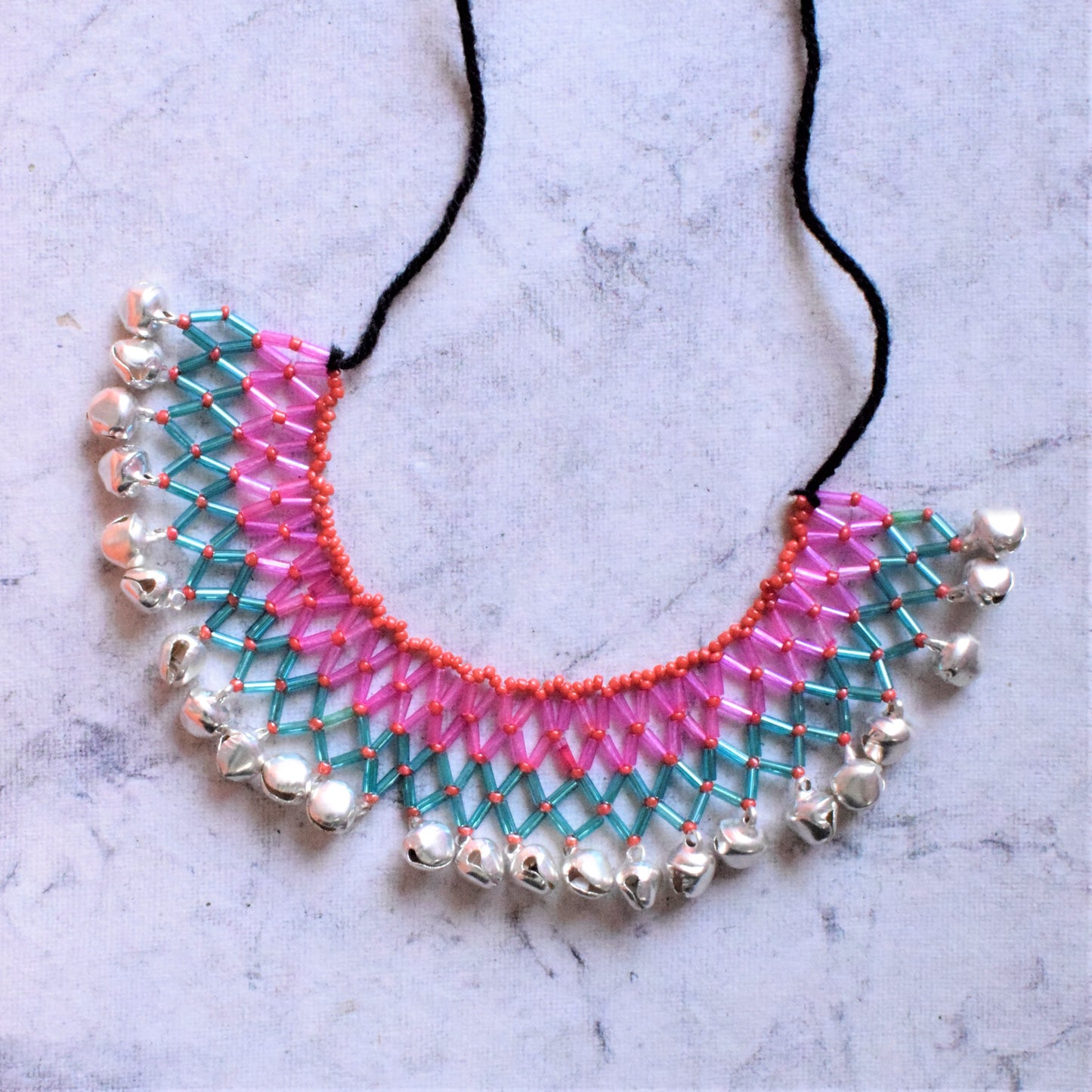 Multicolored Sequin and Bead Ghungroo Choker Necklace