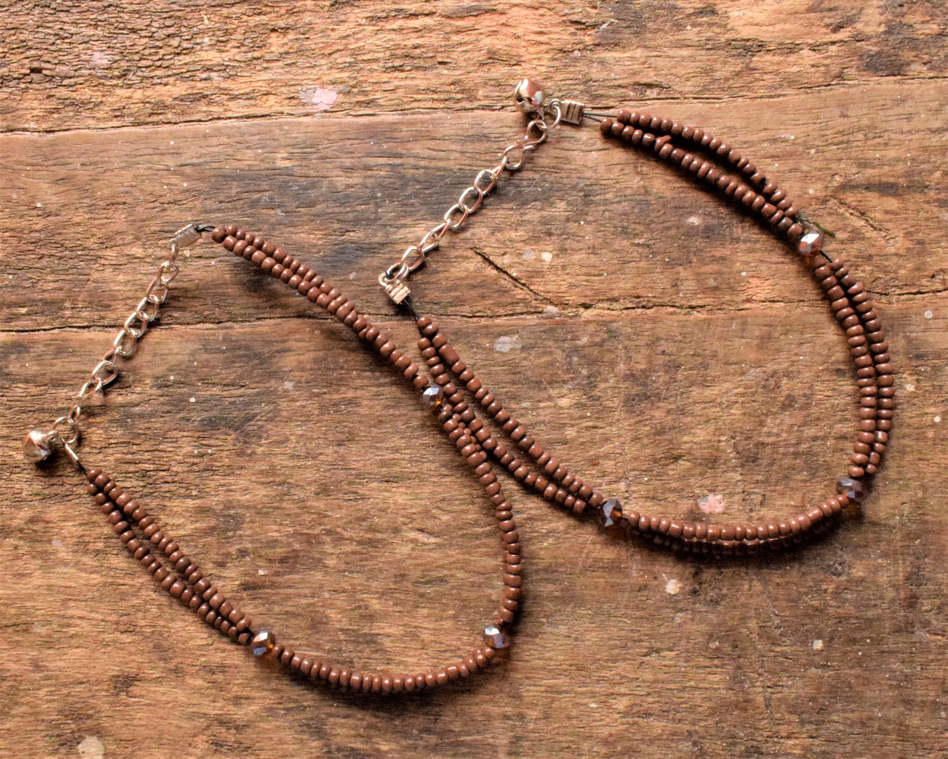 Crystal and Bead Anklet - GlitterGleam