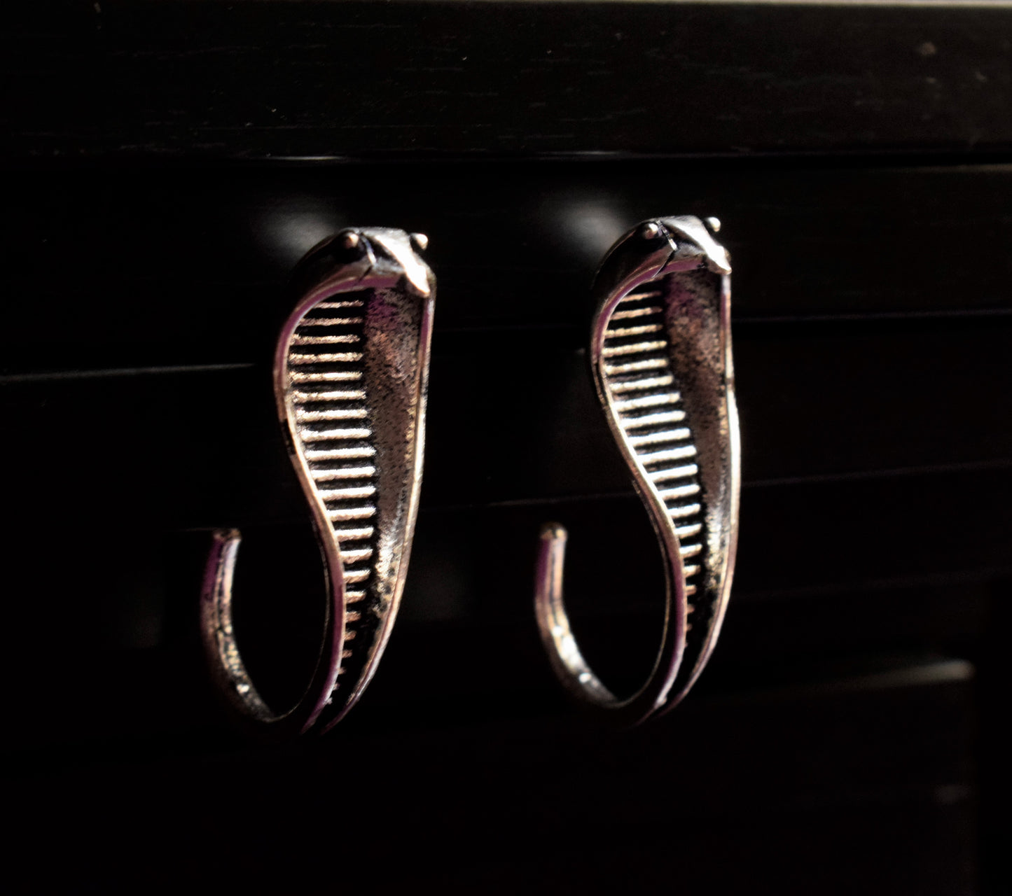 German Silver Snake Stud