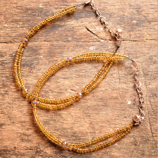 Crystal and Bead Anklet - GlitterGleam