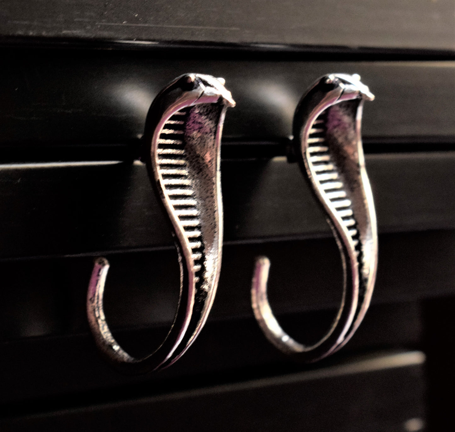 German Silver Snake Stud