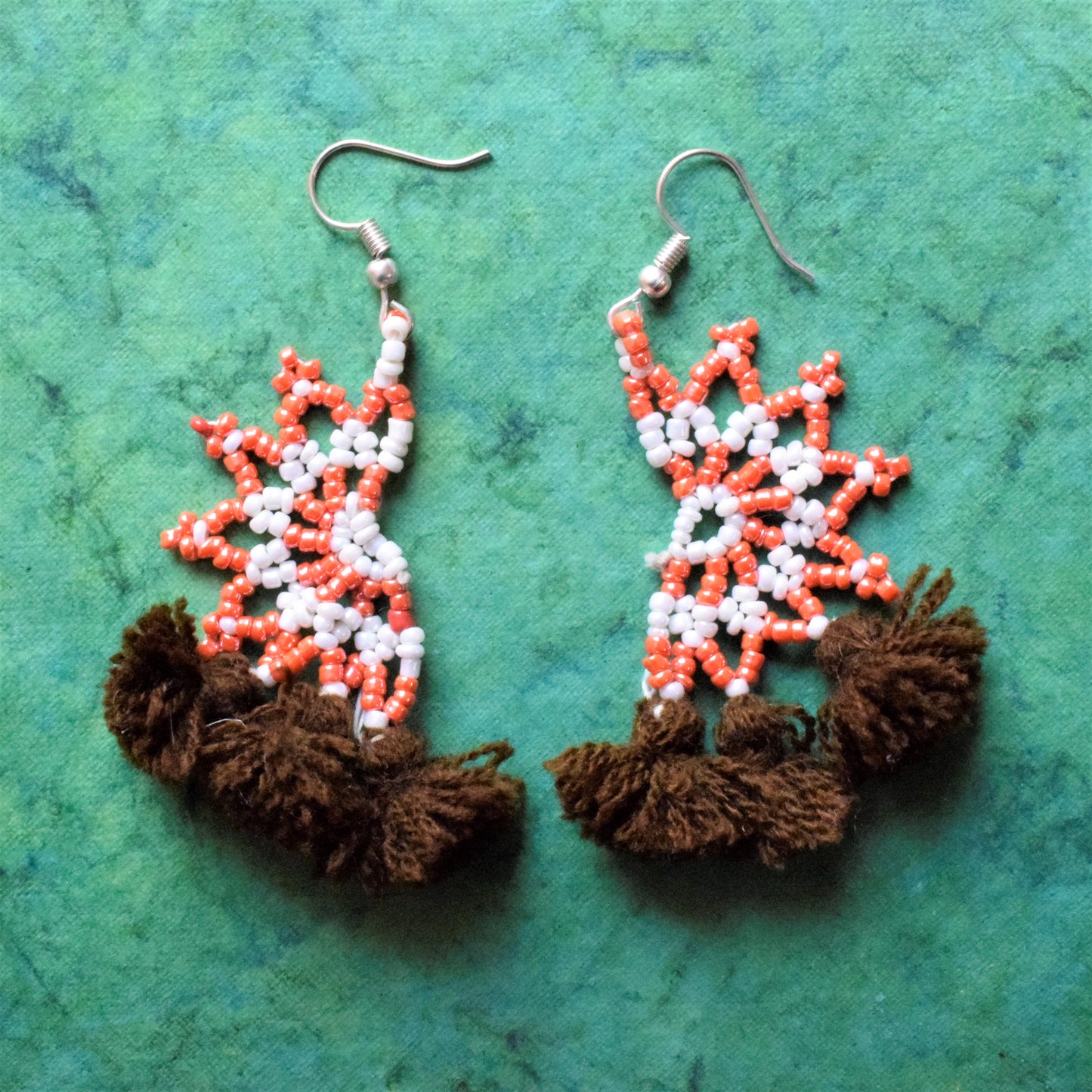Tricolor Half Flower Pom Pom Bead Dangler