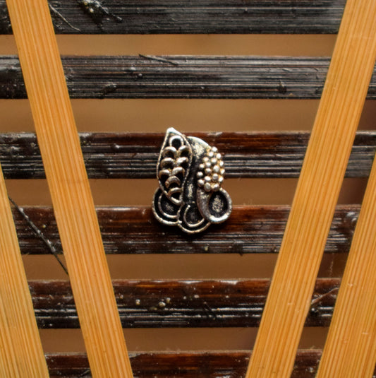 German Silver Shankh Nose Pin