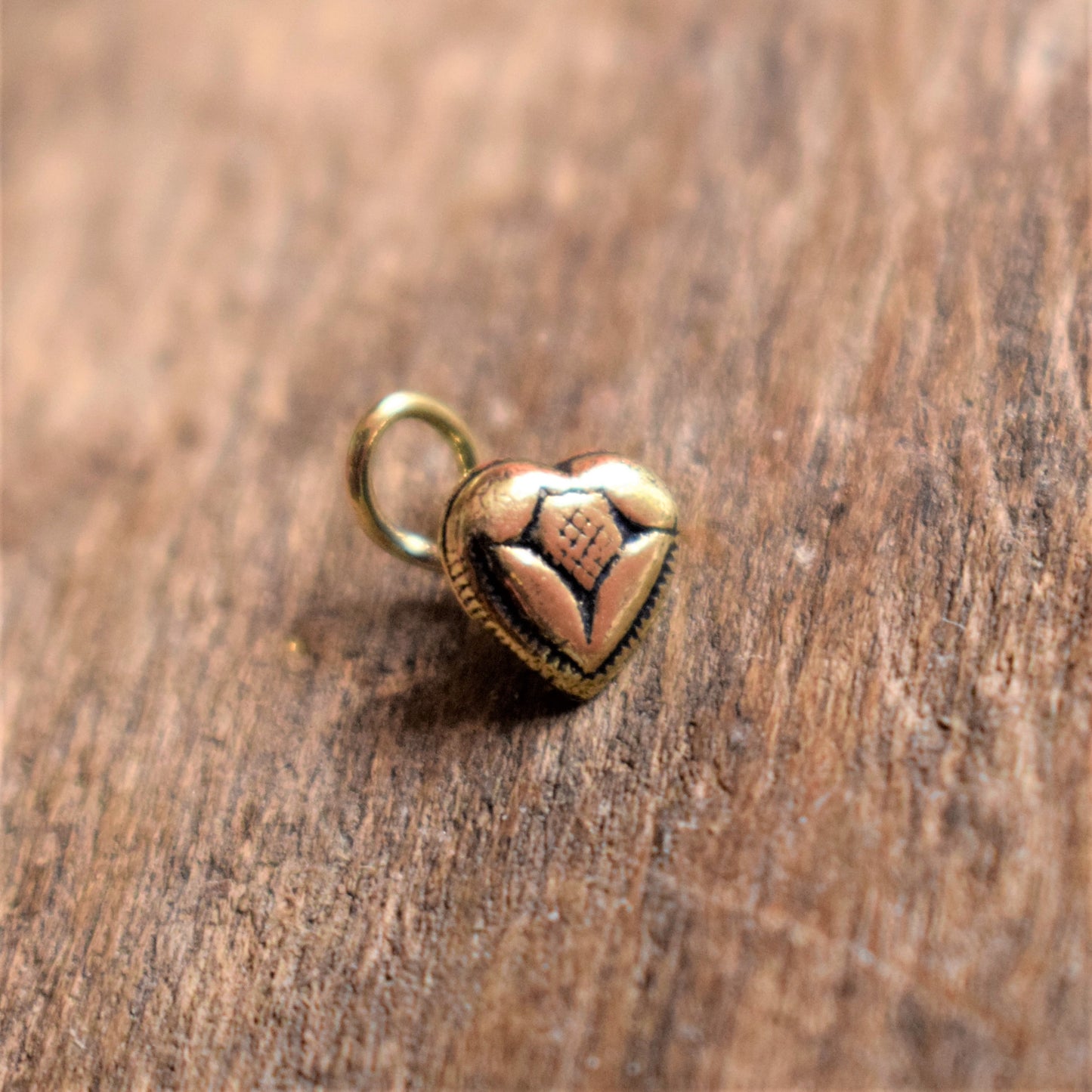 Golden Oxidized Heart Nose Pin