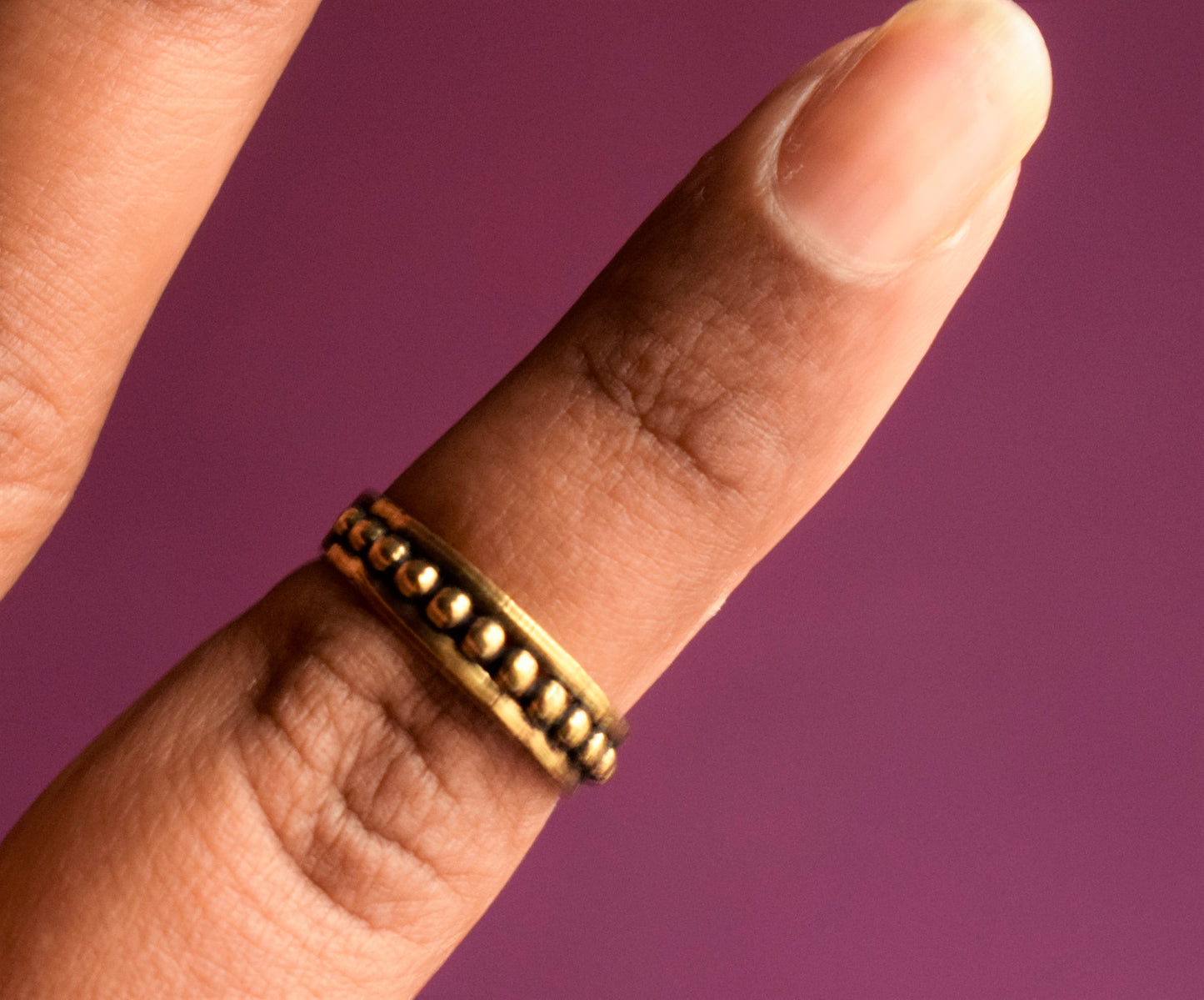 Golden Oxidized Spring Wheel Brass Toe Ring