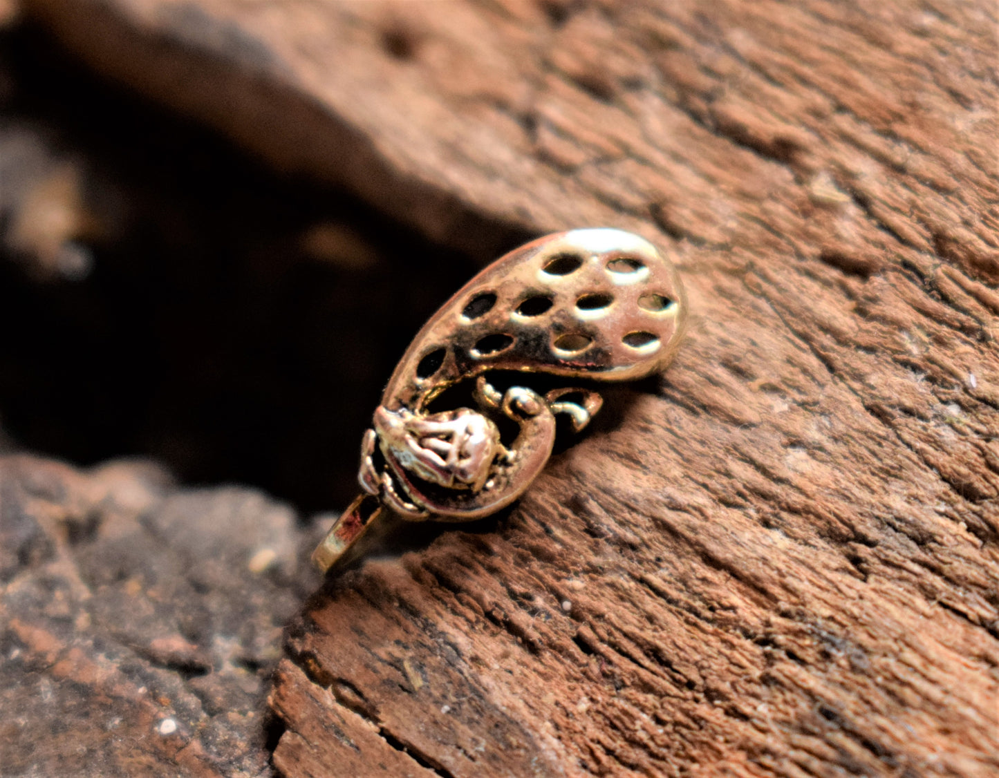 Matt Gold Peacock Nose Push Pin