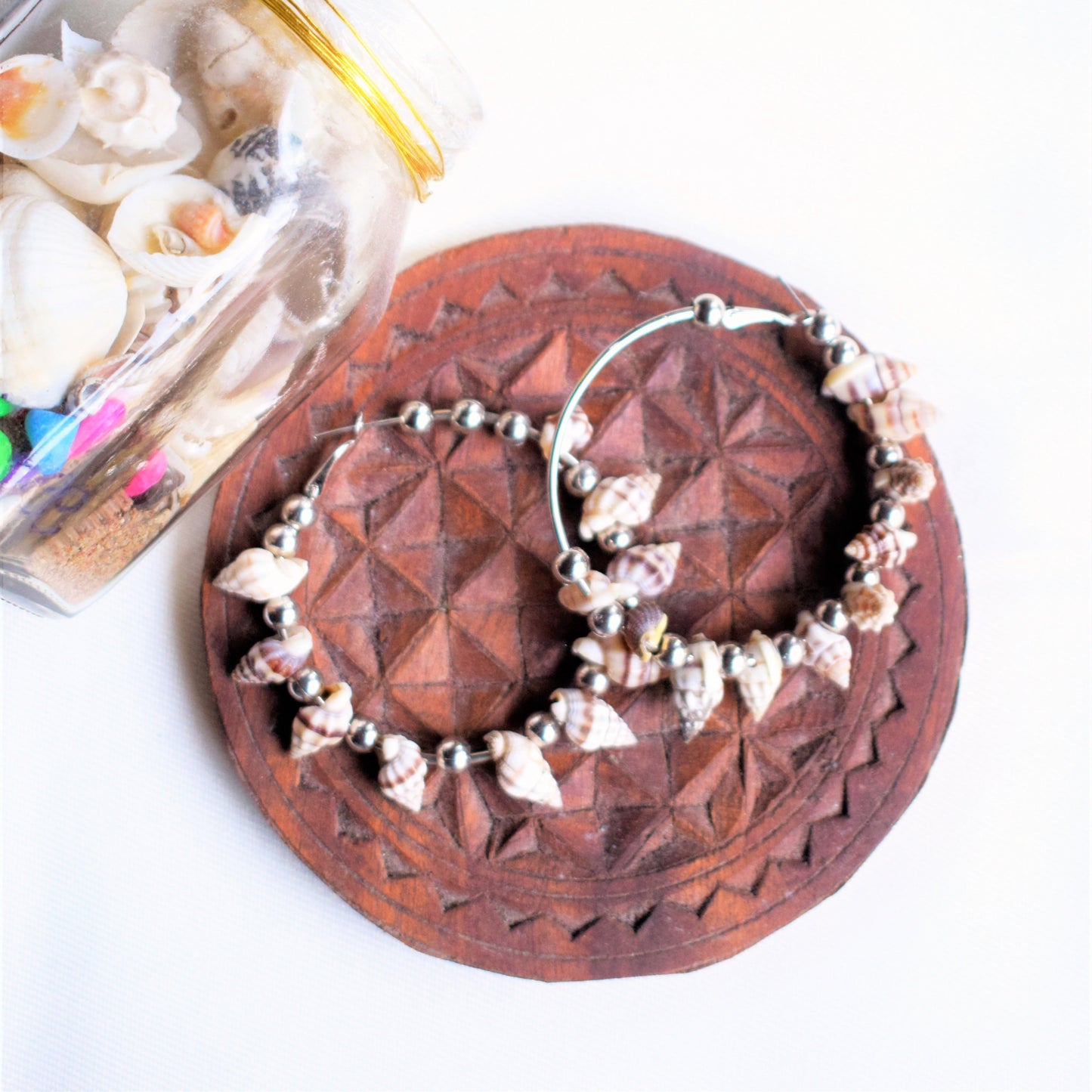 Conch Sea Shell Hoop Earring