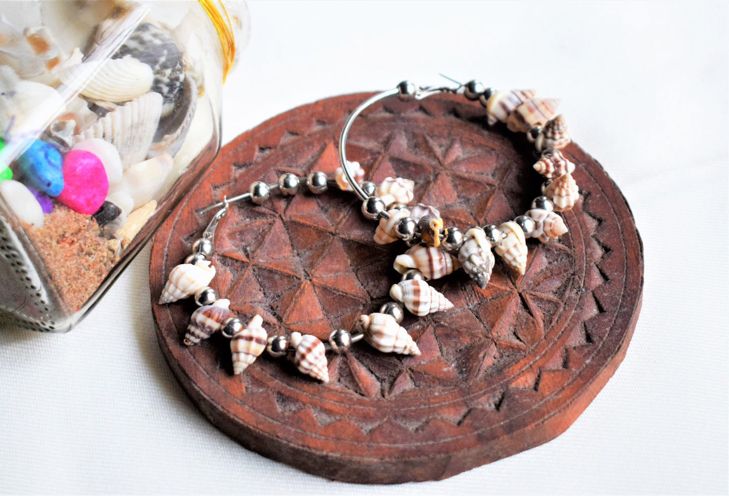 Conch Sea Shell Hoop Earring