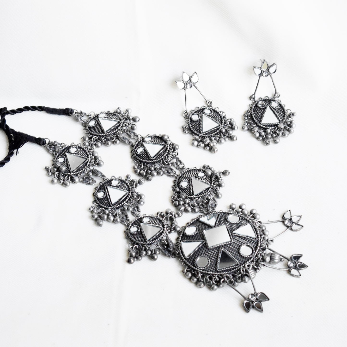 Vintage Mirror Work Rani Necklace Set