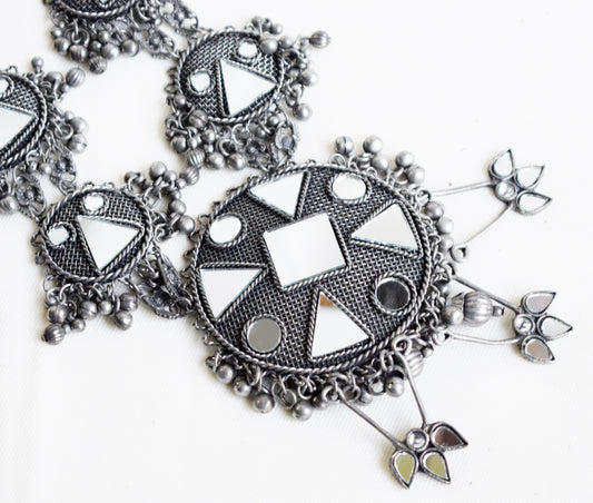 Vintage Mirror Work Rani Necklace Set